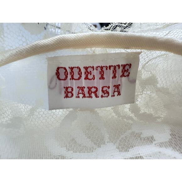 VTG 60s Odette Barsa Cream Nylon Nightgown Lace Trim/Collar  Sz L NWOT - Picture 5 of 5